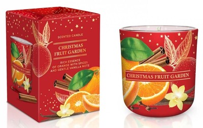 3076 SVEČA CHRISTMAS FRUIT GARDEN 150G